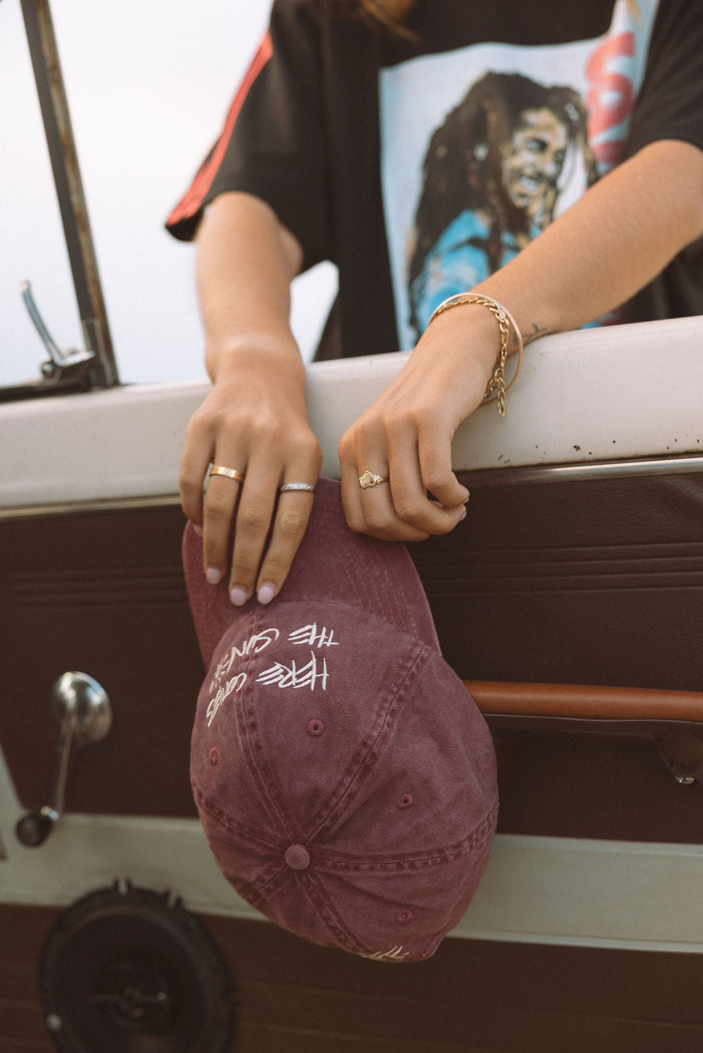 Here Comes The Sun Dad Cap - Organic Cotton Vintage Wash Hat