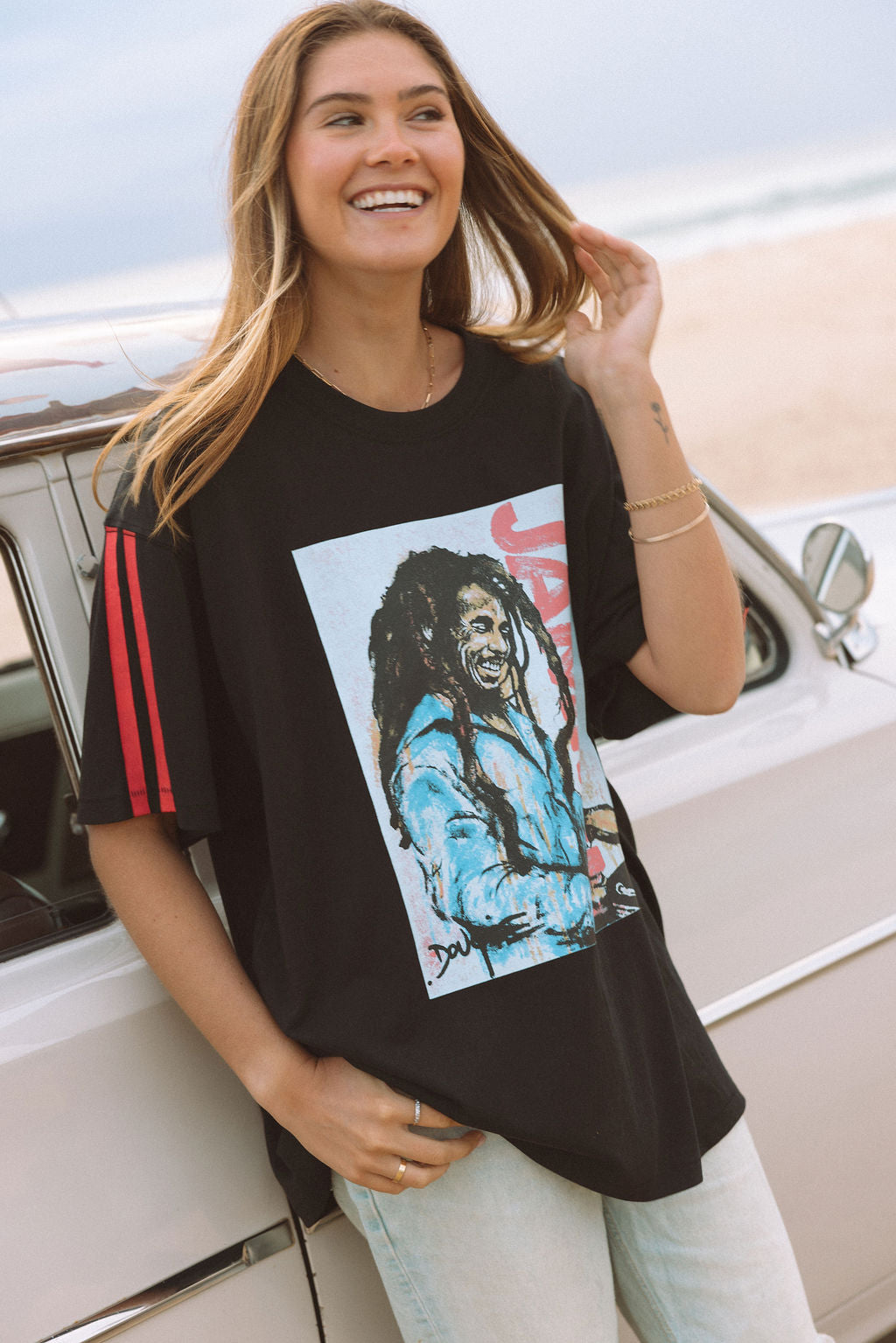 JAMMIN UNISEX SLOUCH TEE- 100% ORGANIC COTTON GRAPHIC T-SHIRT (Copy)