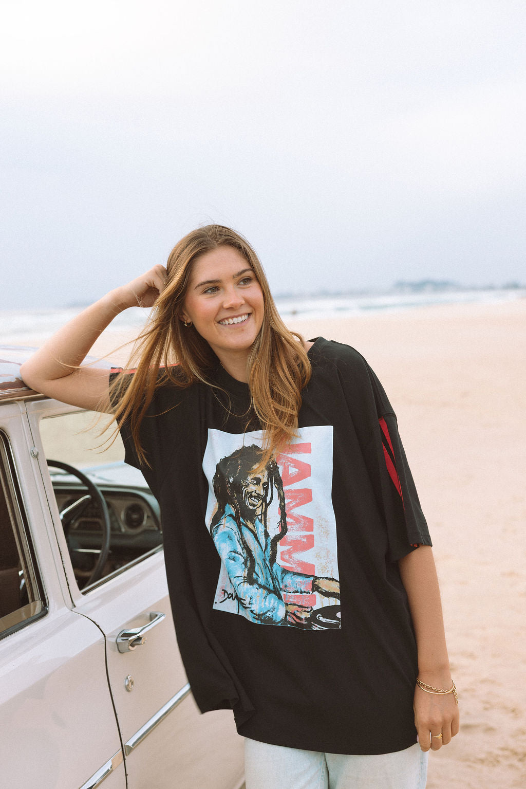 JAMMIN UNISEX SLOUCH TEE- 100% ORGANIC COTTON GRAPHIC T-SHIRT (Copy)
