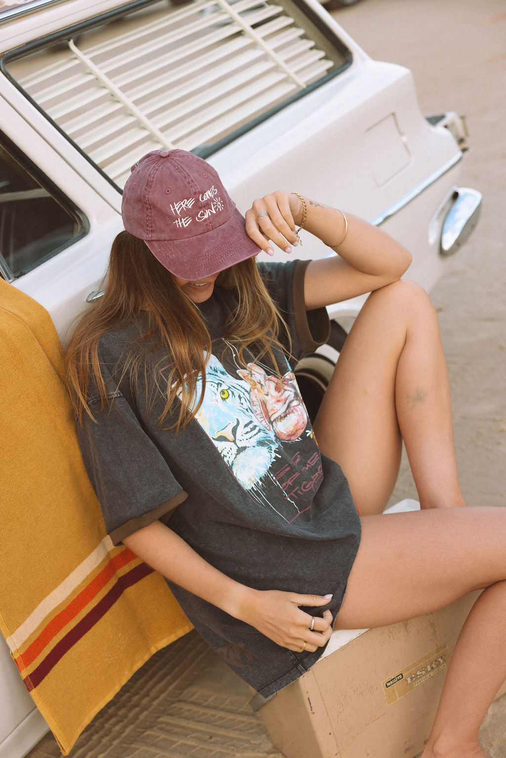 Eye of the Tiger Unisex Slouch Tee - 100% Organic Cotton Graphic T-Shirt