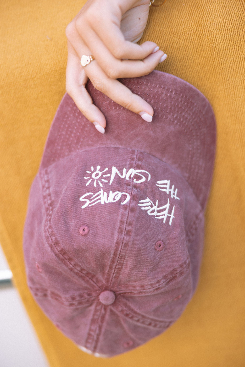 Here Comes The Sun Dad Cap - Organic Cotton Vintage Wash Hat