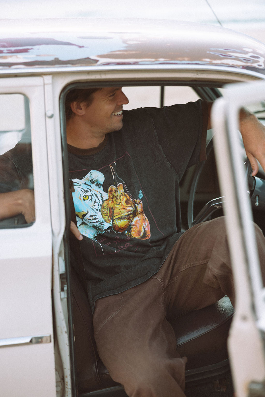 Eye of the Tiger Unisex Slouch Tee - 100% Organic Cotton Graphic T-Shirt